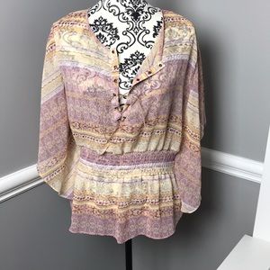 Forever 21 sheer peasant top M